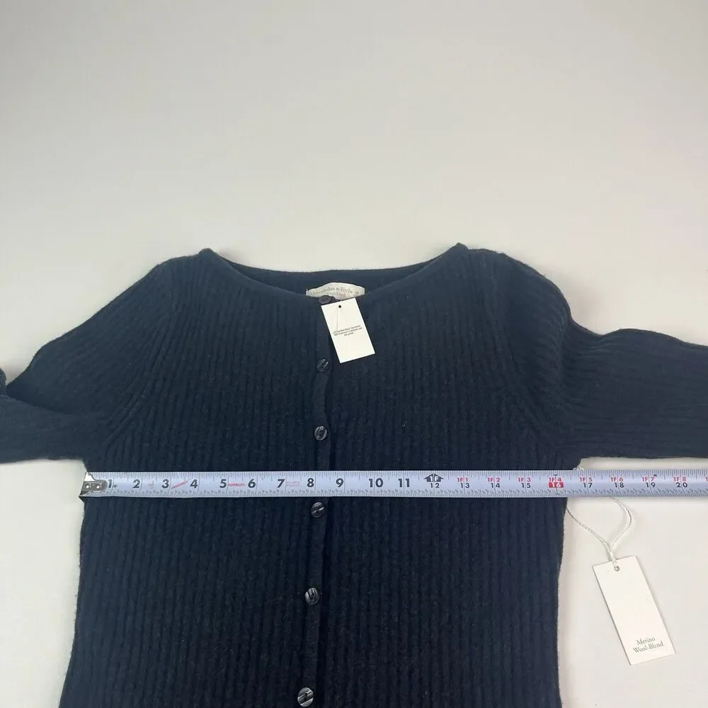 Abercrombie & Fitch Merino Wool Ribbed Knit Maxi Sweater Dress M Minimalist NWT